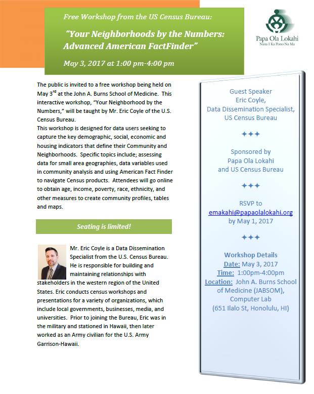 Census Workshop Neighborhoods by Numbers POL 2017 0503